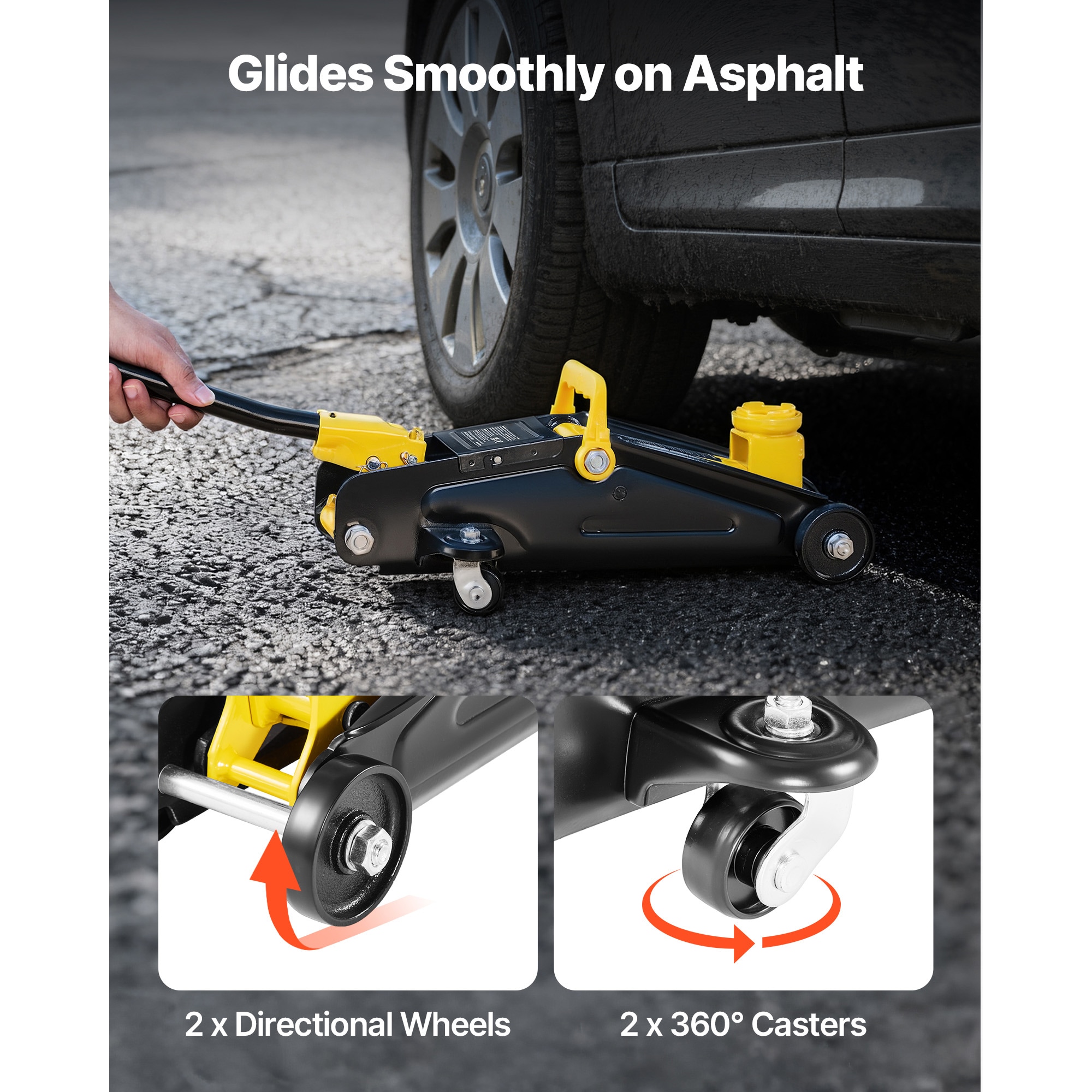 Low Profile Hydraulic Trolley Floor Jack With Support Stands_voghion.com